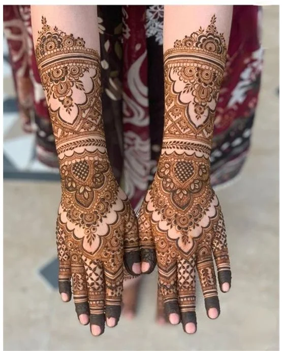 Delicate Harmony Blending Into Creeper Modern Full Hand Mehndi Design